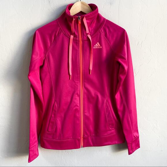 Adidas Pink Climate Zip‎ Up Jacket - Picture 1 of 8